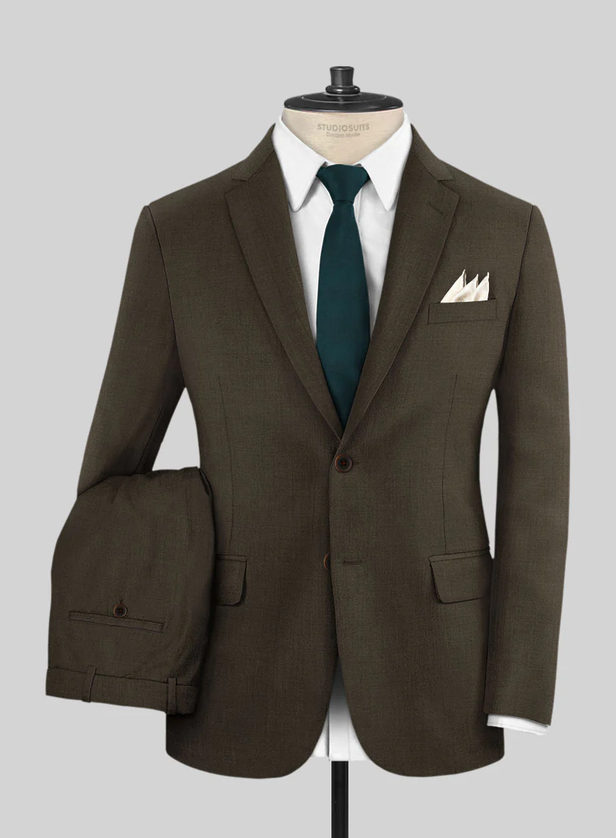 Napolean Mud Brown Wool Suit - Image 2