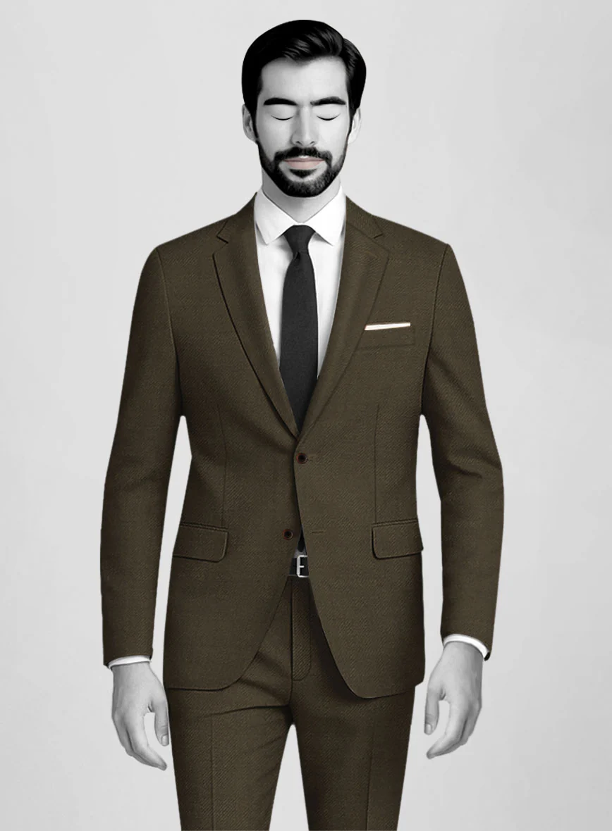 Napolean Mud Brown Wool Suit - Image 3