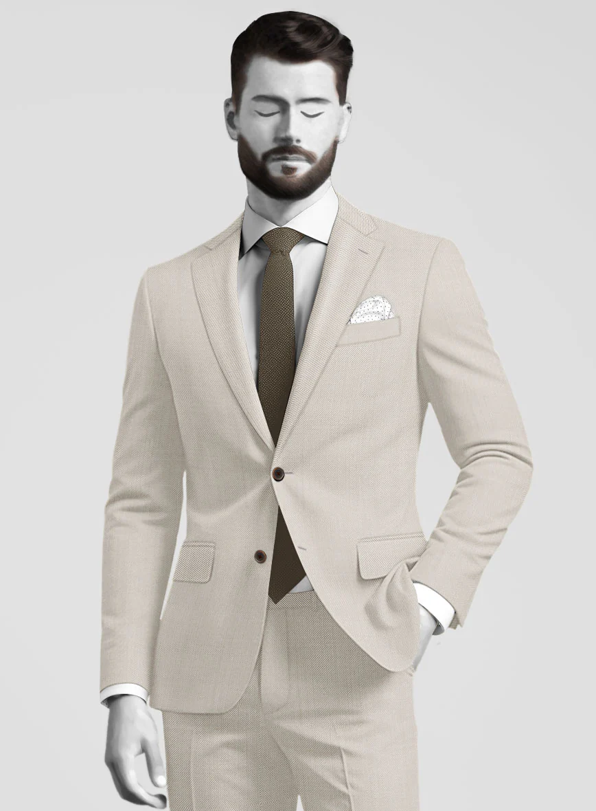 Napolean Muted Beige Wool Jacket - Image 2