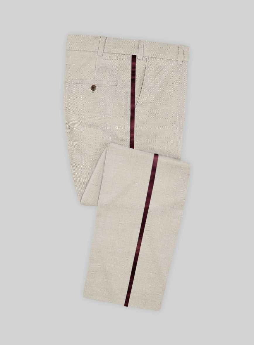Napolean Wool Muted Beige Tuxedo Suit - Image 4