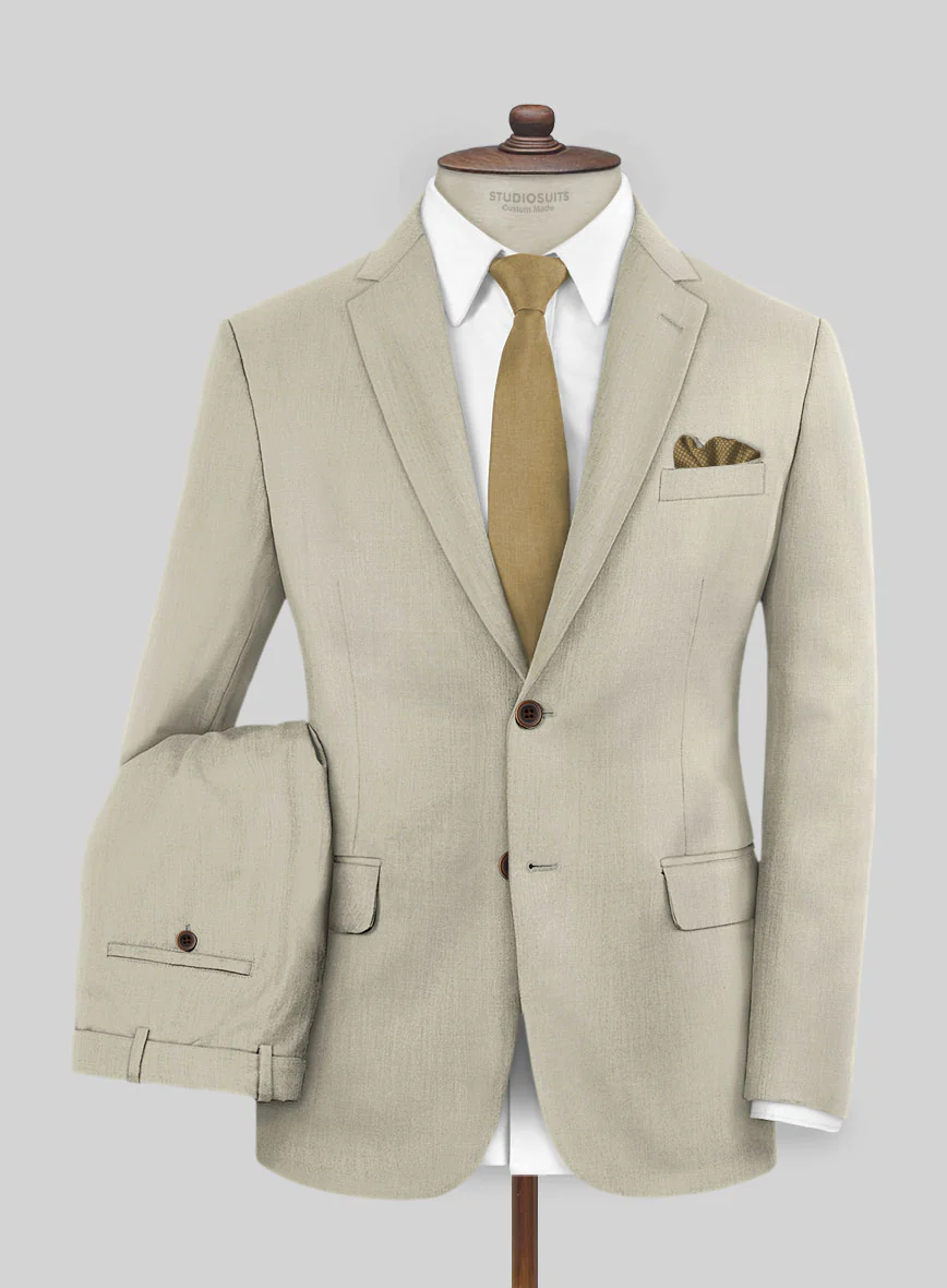 Napolean Muted Khaki Wool Suit - Image 2