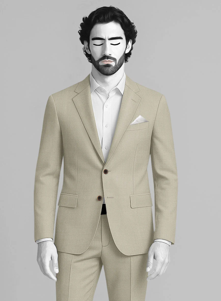 Napolean Muted Khaki Wool Suit - Image 3