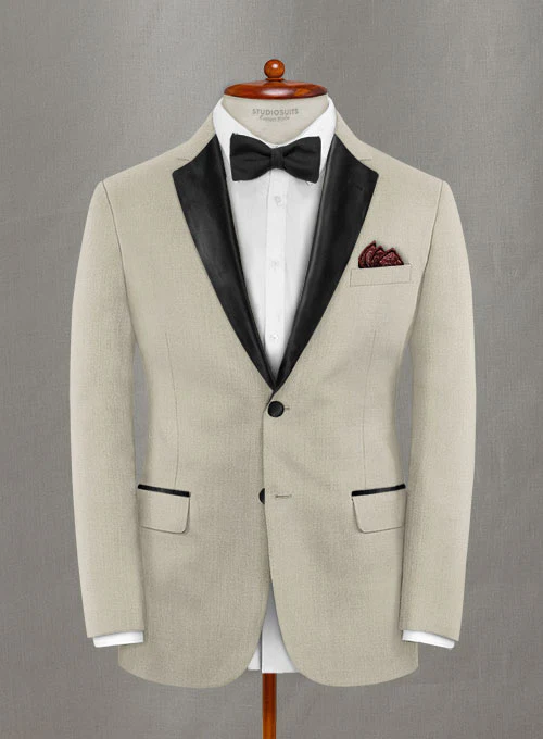 Napolean Muted Khaki Wool Tuxedo Suit - Image 3