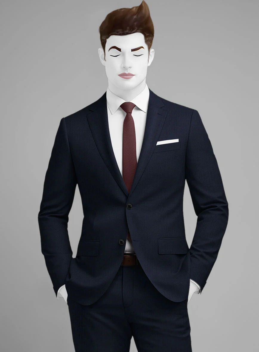 Napolean Navy Herringbone Wool Jacket - Image 2