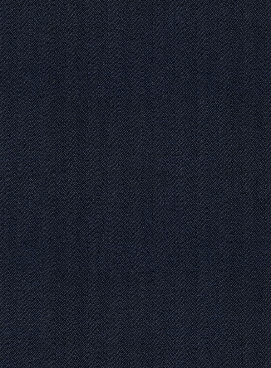 Napolean Navy Herringbone Wool Jacket - Image 4