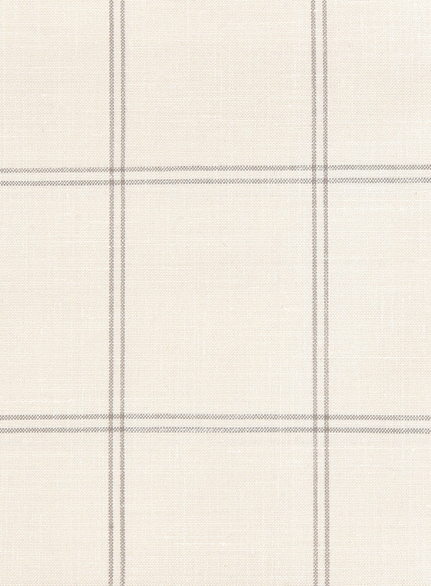 Napolean Noemi Windowpane Beige Wool Pants - Image 2