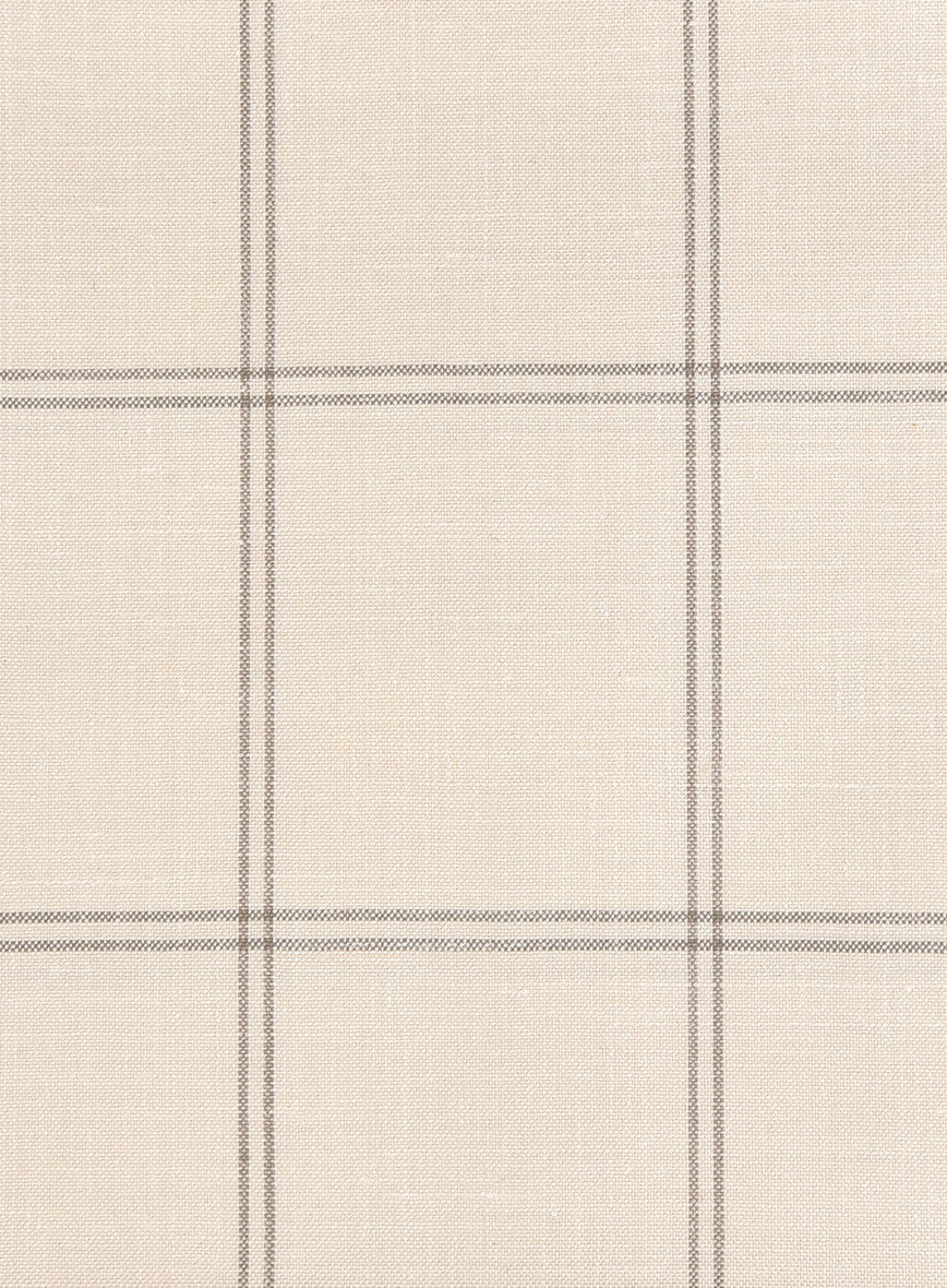 Napolean Noemi Windowpane Beige Wool Suit - Image 7