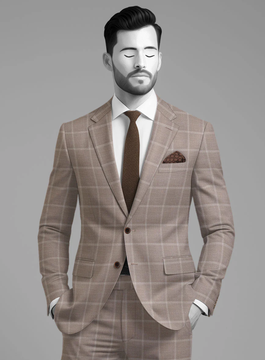 Napolean Noemi Windowpane Brown Wool Jacket - Image 2