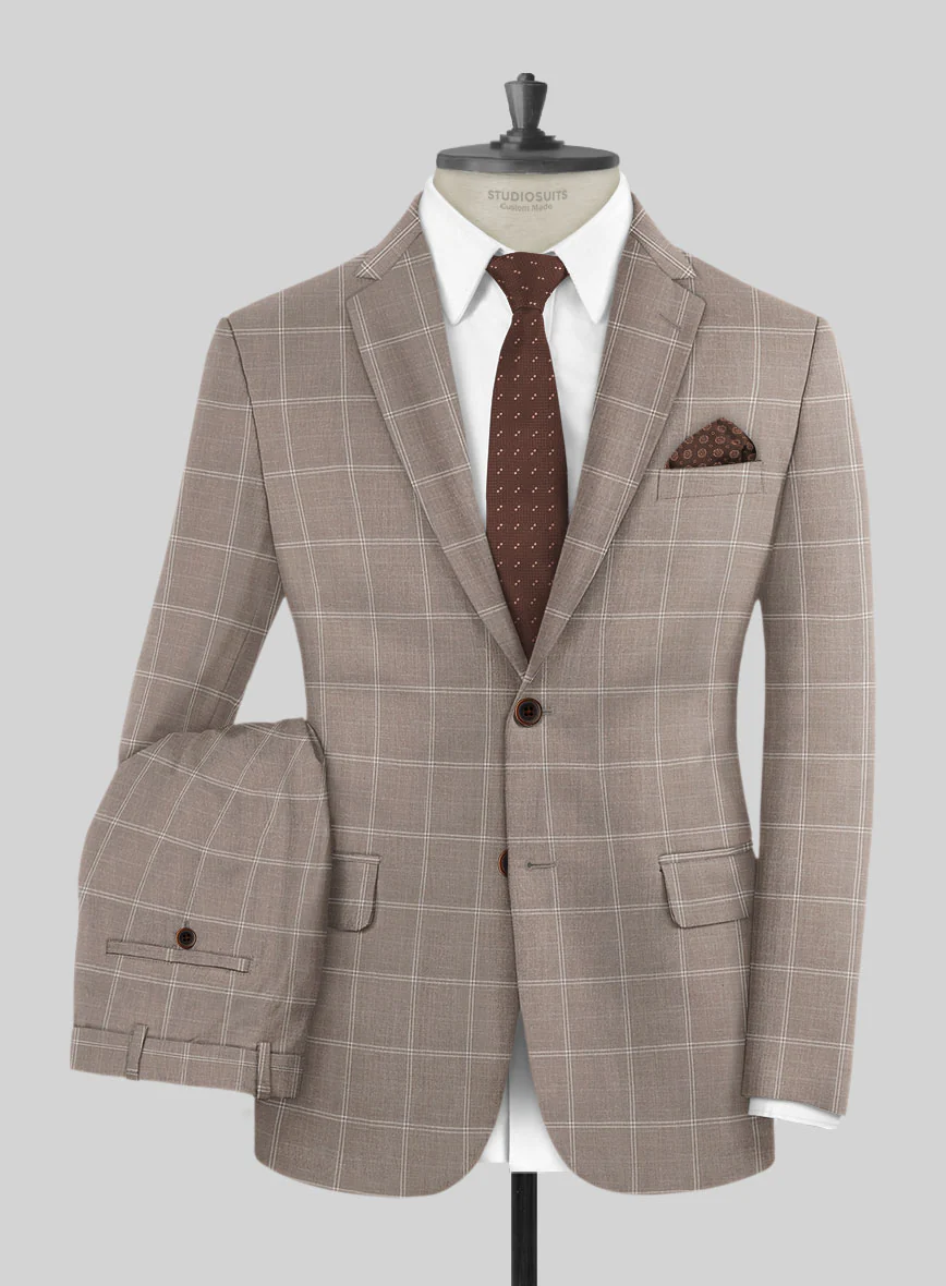 Napolean Noemi Windowpane Brown Wool Suit - Image 2