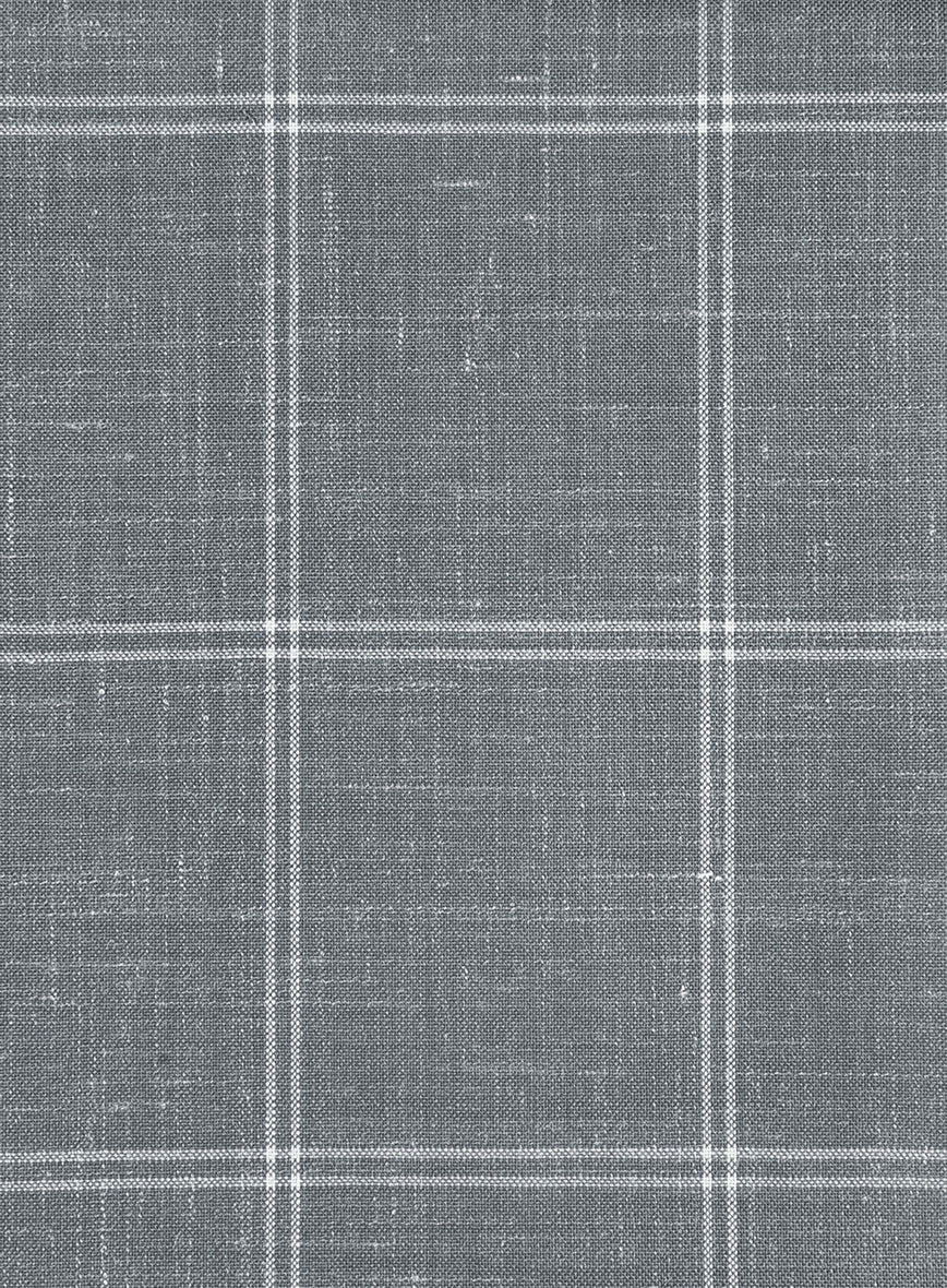 Napolean Noemi Windowpane Gray Wool Pants - Image 2
