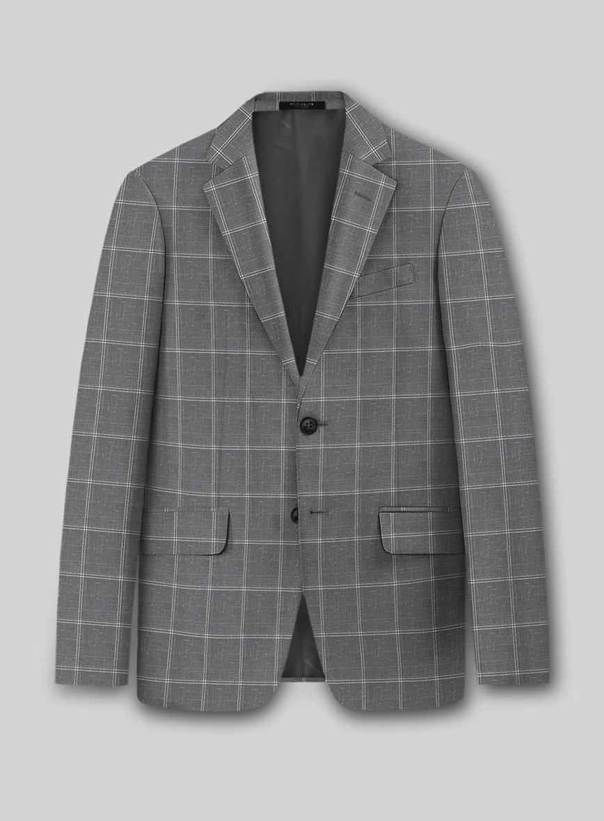Napolean Noemi Windowpane Gray Wool Suit - Image 4