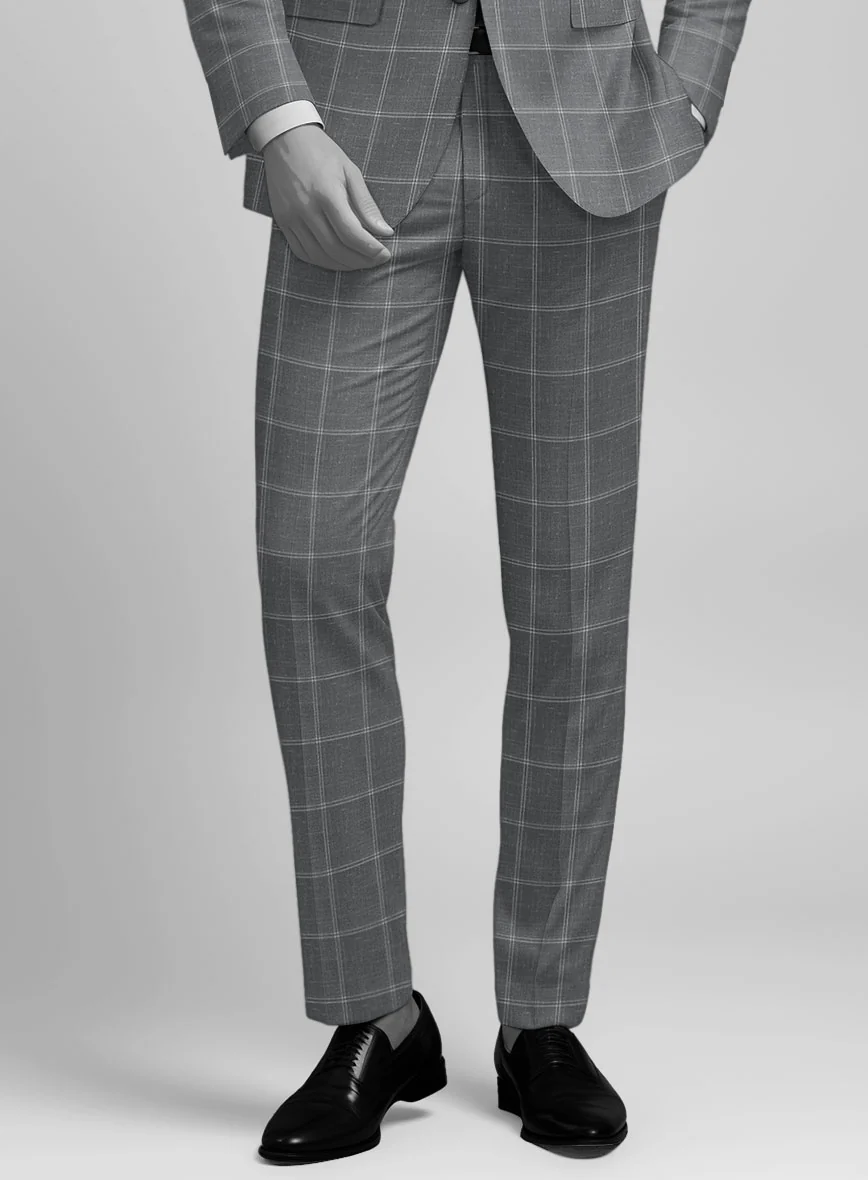 Napolean Noemi Windowpane Gray Wool Suit - Image 6