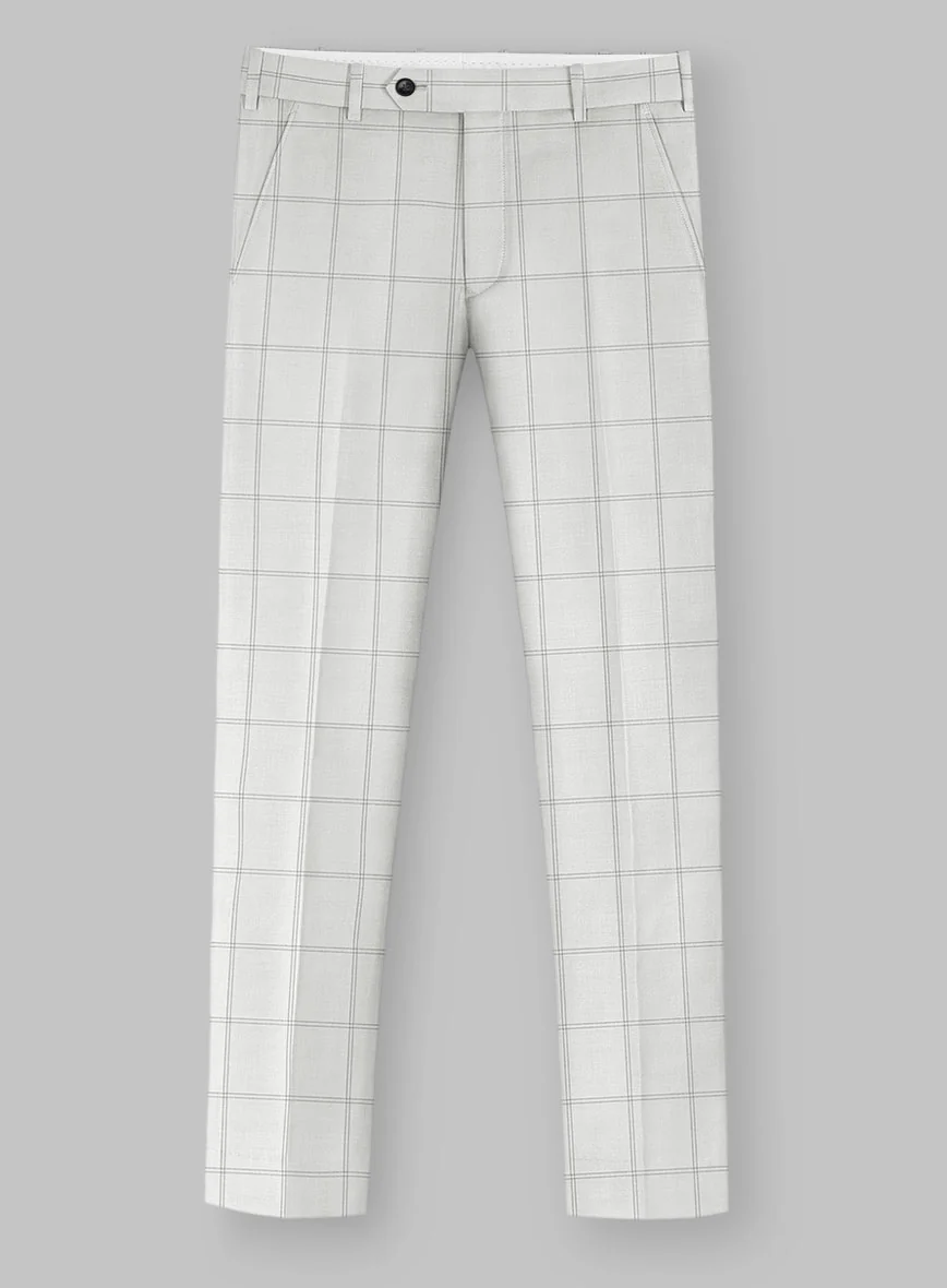 Napolean Noemi Windowpane Light Gray Wool Suit - Image 4