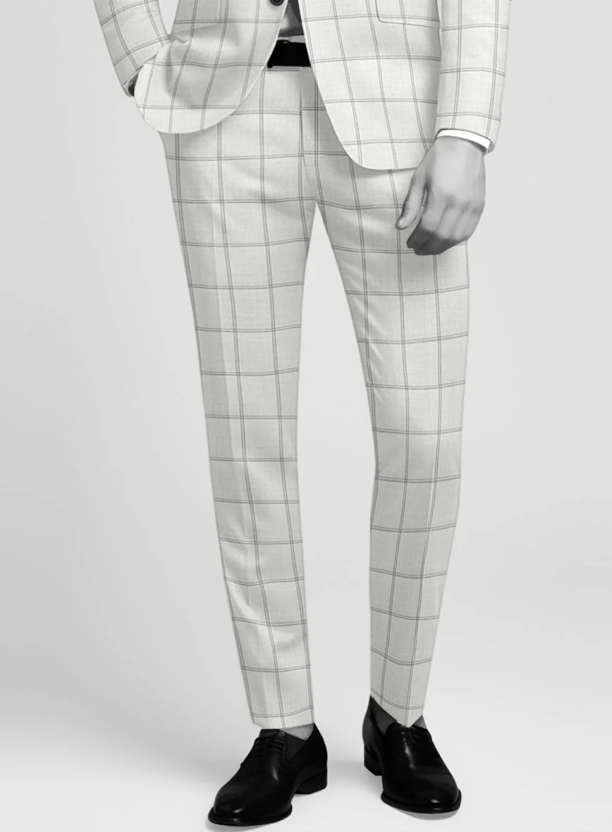 Napolean Noemi Windowpane Light Gray Wool Suit - Image 5