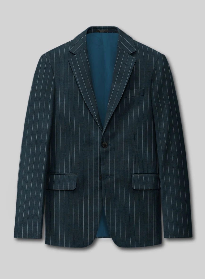 Napolean Oresto Stripe Dark Blue Wool Suit - Image 2