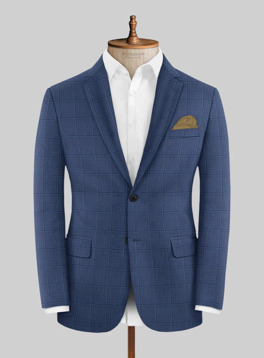 Napolean Pane Blue Wool Suit - Image 5