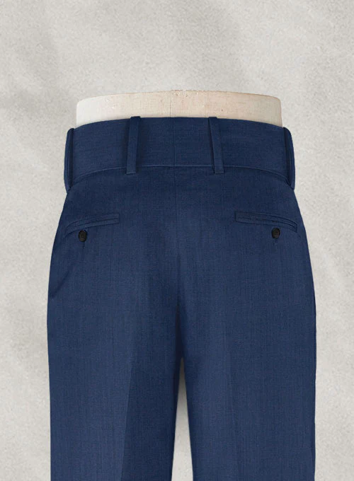 Napolean Persian Blue Double Gurkha Wool Trousers - Image 7