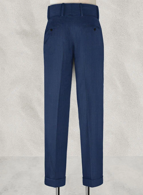 Napolean Persian Blue Double Gurkha Wool Trousers - Image 8