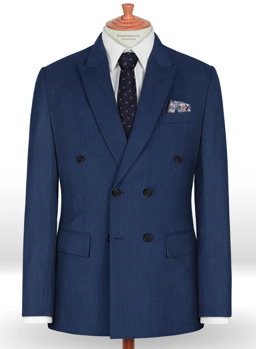 Napolean Persian Blue Wool Double Breasted Suit - Image 3