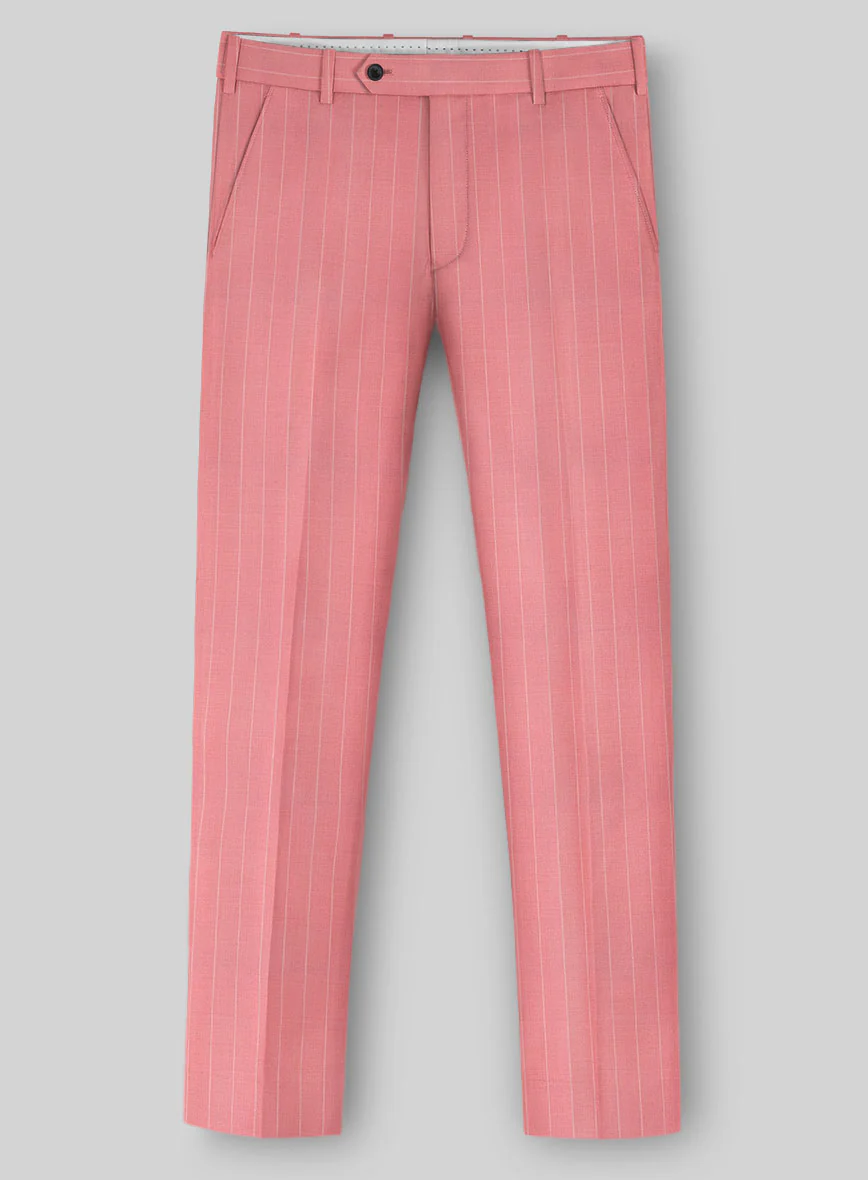 Napolean Petalo Stripe Pink Wool Pants - Image 2