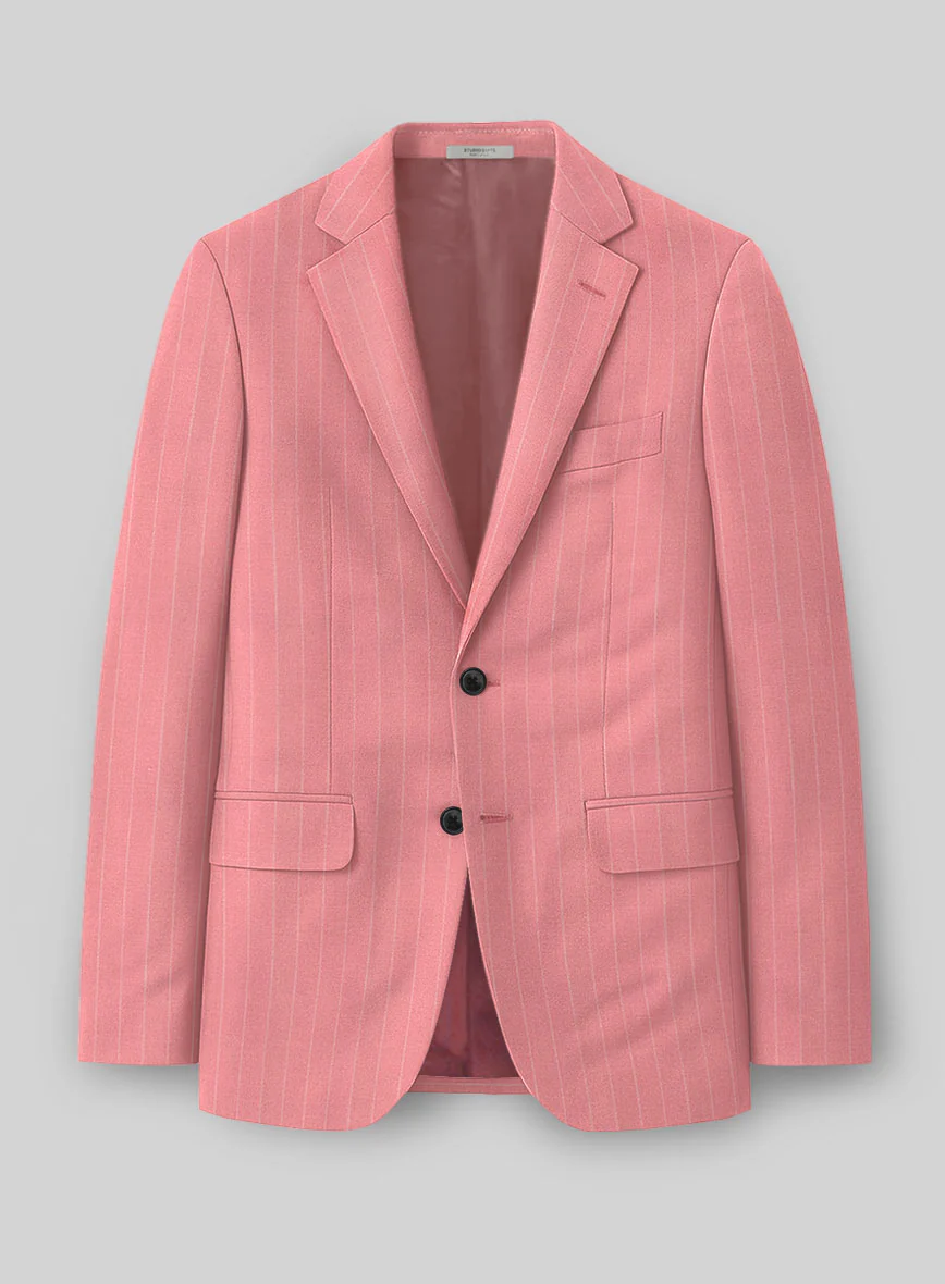 Napolean Petalo Stripe Pink Wool Suit - Image 2