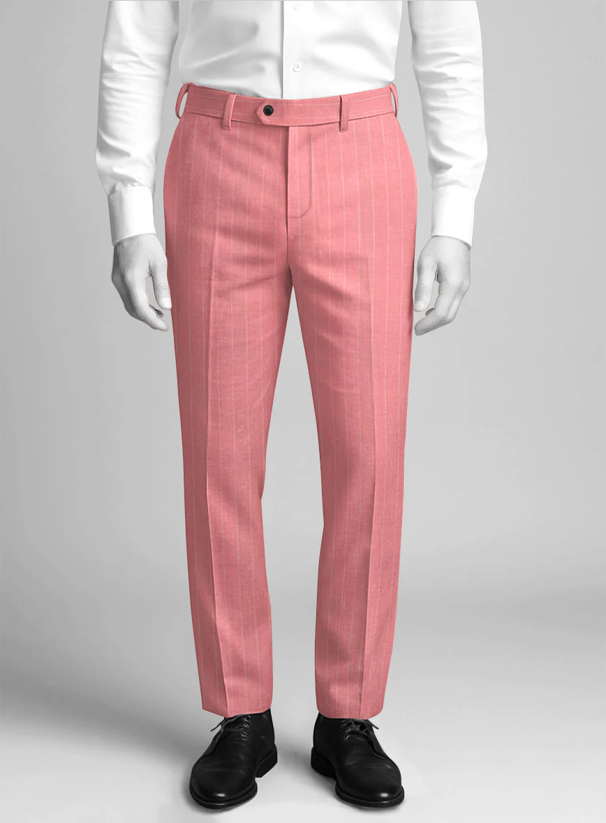 Napolean Petalo Stripe Pink Wool Suit - Image 5