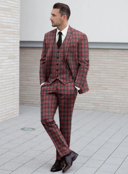 Napolean Poker Charcoal Wool Suit - Image 3