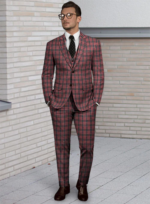 Napolean Poker Charcoal Wool Suit - Image 5