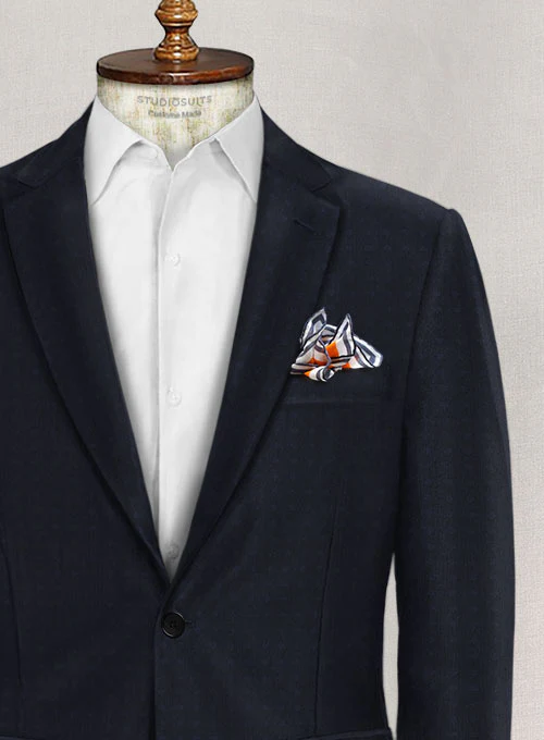Napolean Polka Blue Wool Jacket - Image 3