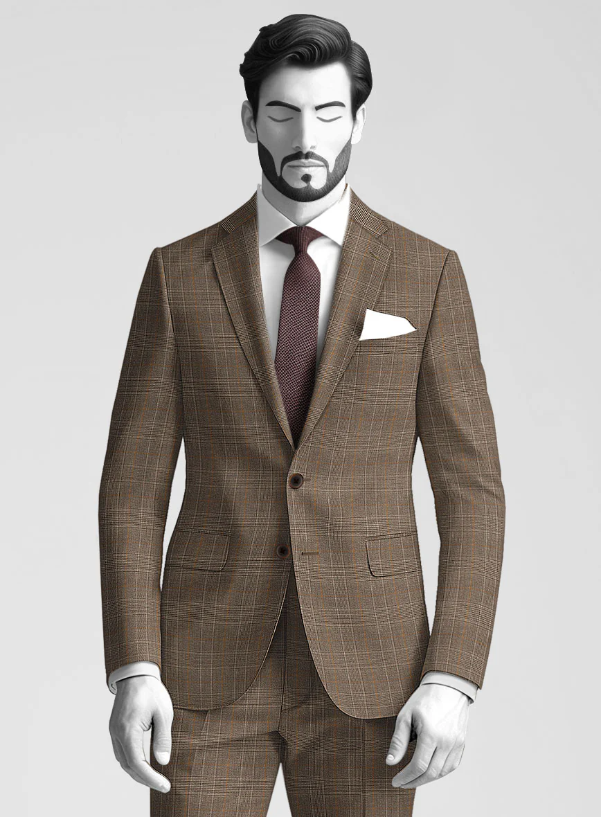 Napolean Porter Prince Of Wales Brown Wool Jacket - Image 2