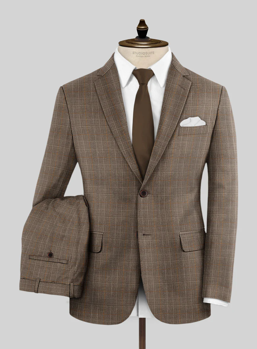 Napolean Porter Prince Of Wales Brown Wool Suit - Image 2