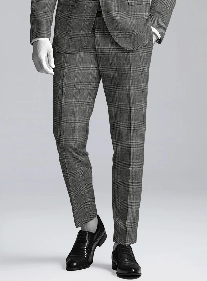 Napolean Porter Prince Of Wales Gray Wool Pants - Image 2