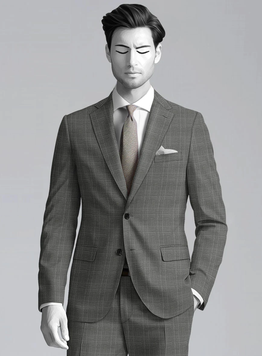 Napolean Porter Prince Of Wales Gray Wool Suit - Image 4