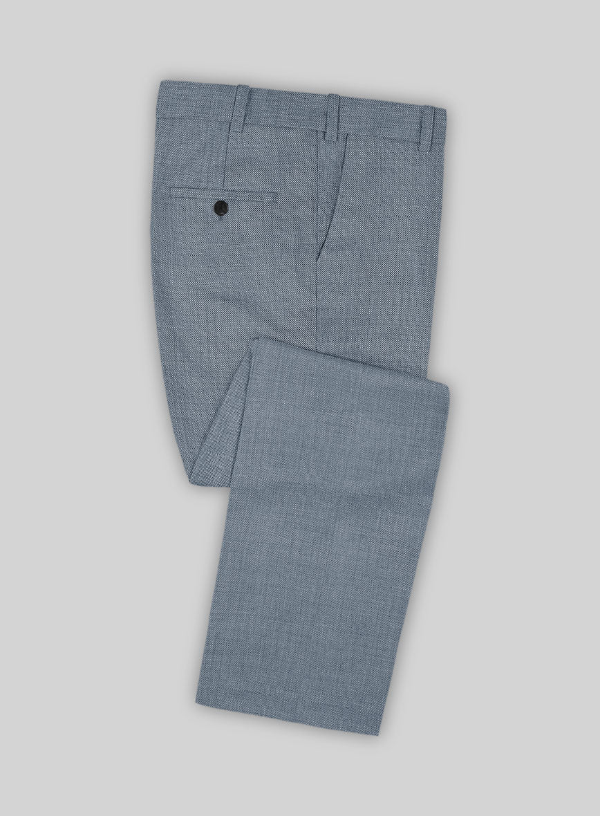 Napolean Powder Blue Sharkskin Wool Suit - Image 4