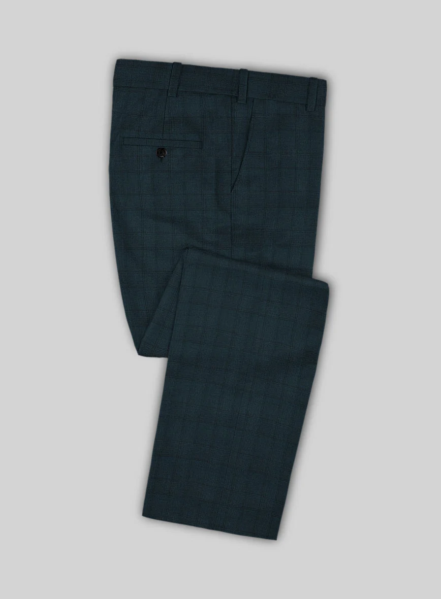 Napolean Preppy Teal Blue Check Suit - Image 5