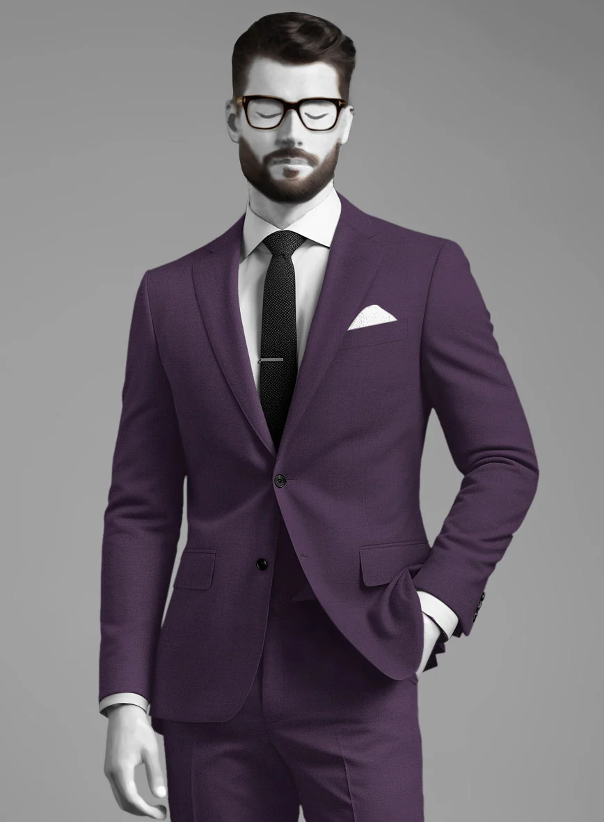 Napolean Purple Wool Jacket - Image 2