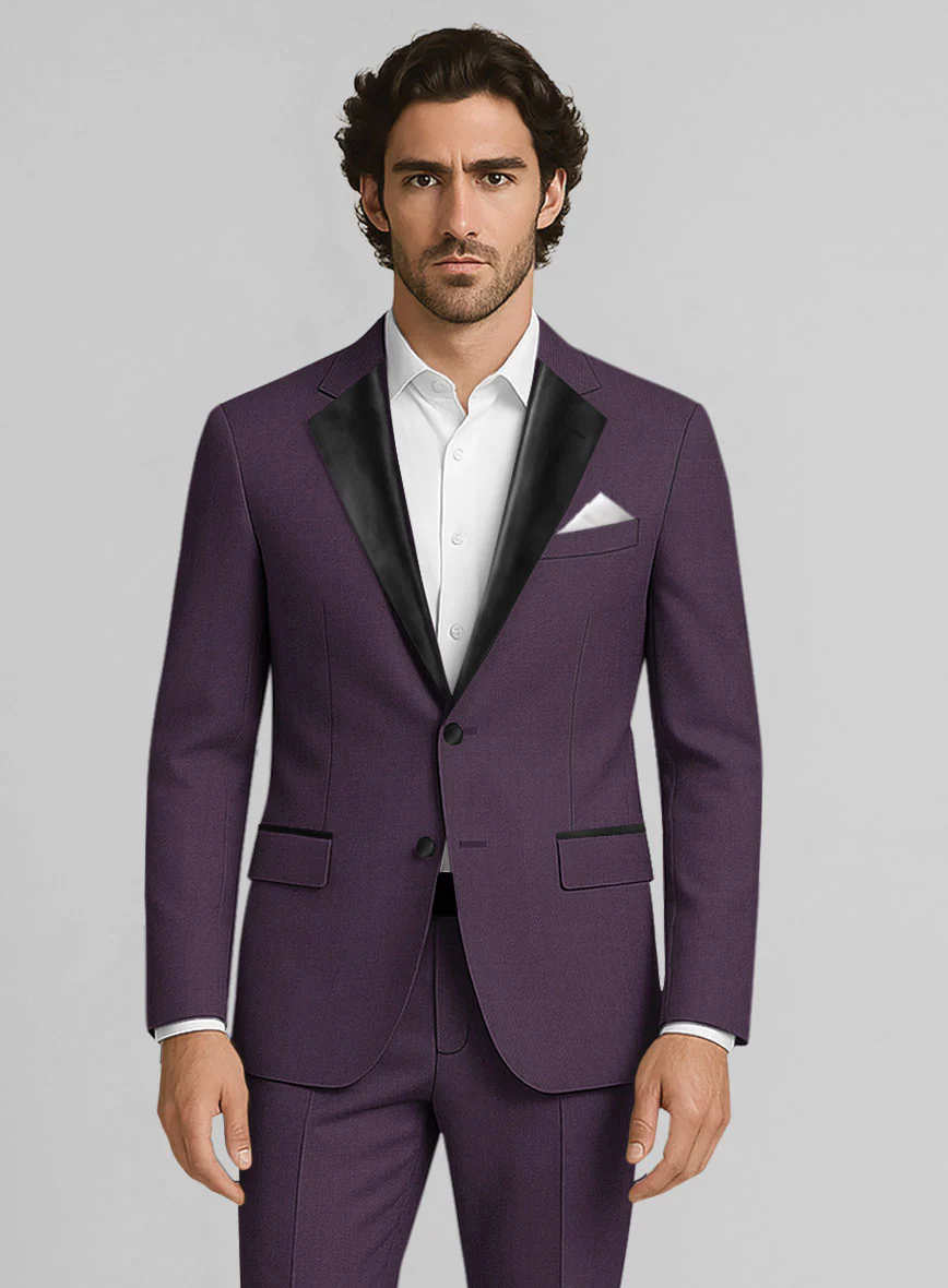 Napolean Purple Wool Tuxedo Jacket - Image 2