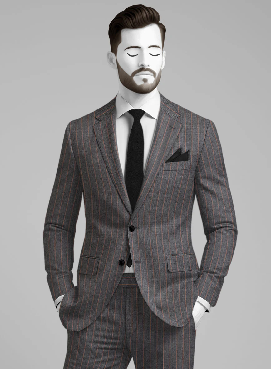 Napolean Raffa Stripe Ash Wool Jacket - Image 2