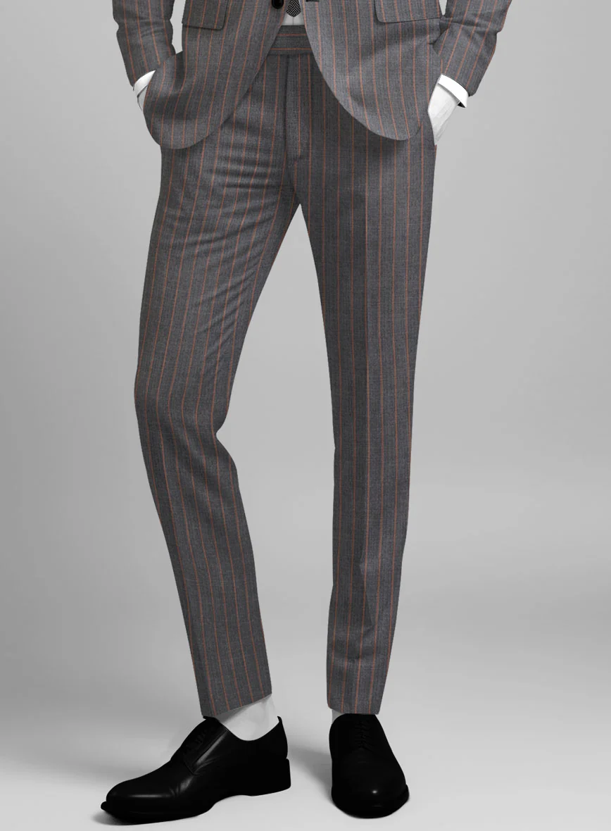 Napolean Raffa Stripe Ash Wool Pants - Image 2