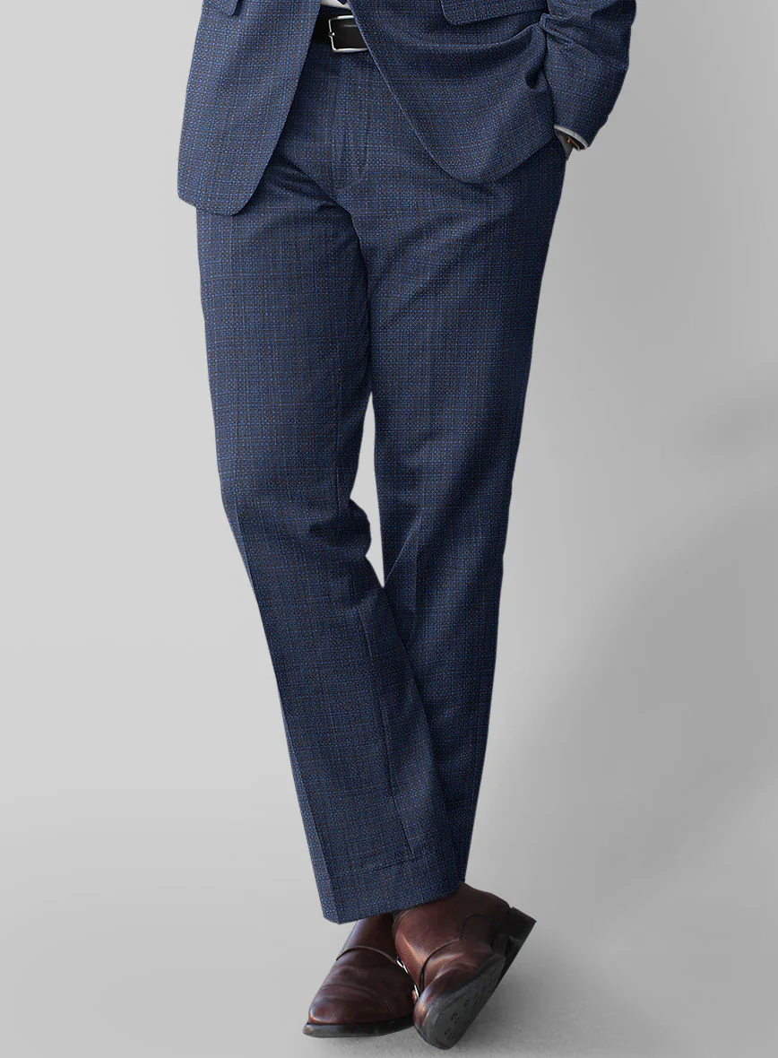 Napolean Retro Blue Wool Pants - Image 2