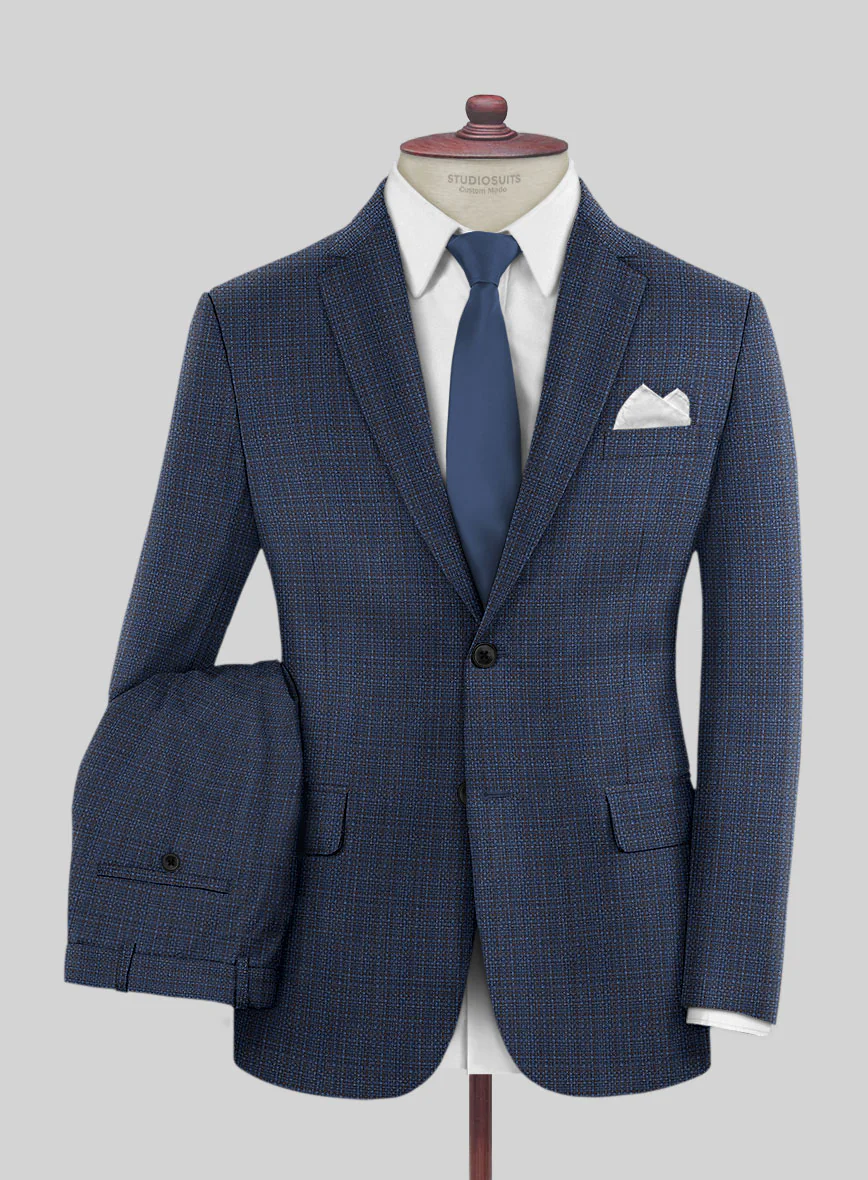 Napolean Retro Blue Wool Suit - Image 2