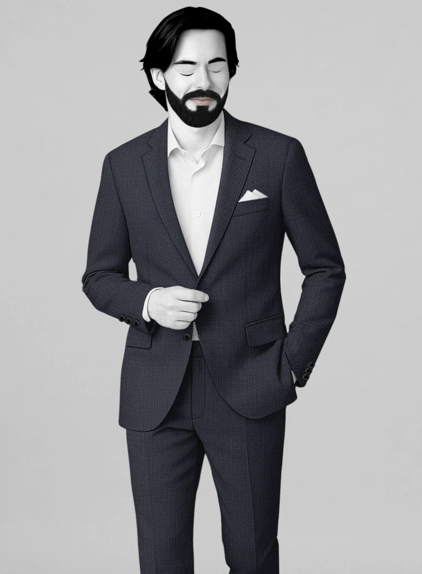 Napolean Retro Navy Wool Jacket - Image 2