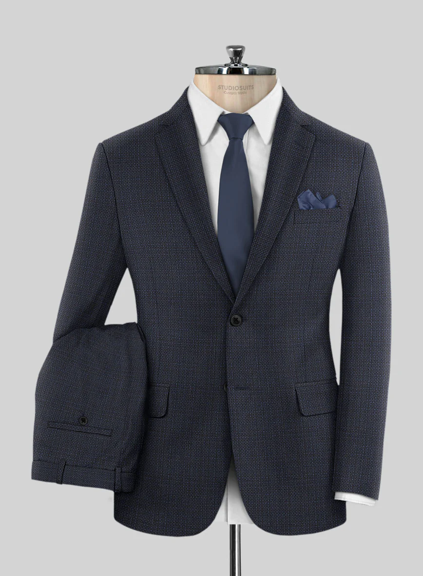 Napolean Retro Navy Wool Suit - Image 2