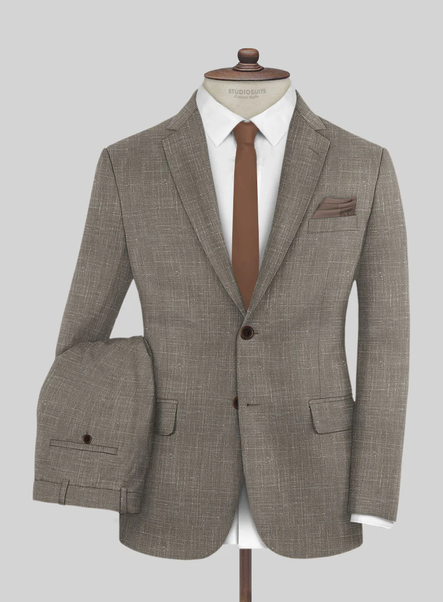 Napolean Ricci Mud Brown Wool Suit - Image 2
