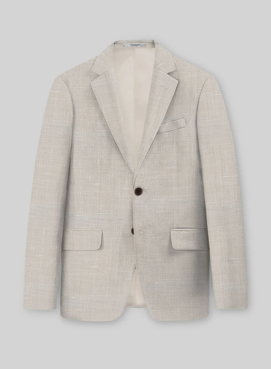 Napolean Ricci Muted Beige Wool Suit - Image 3