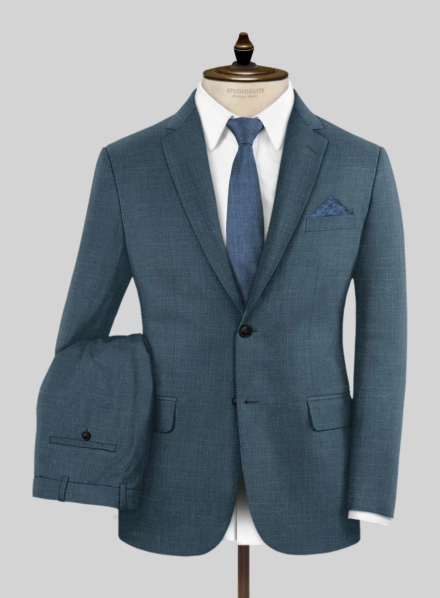 Napolean Ricci Rich Blue Wool Suit - Image 2