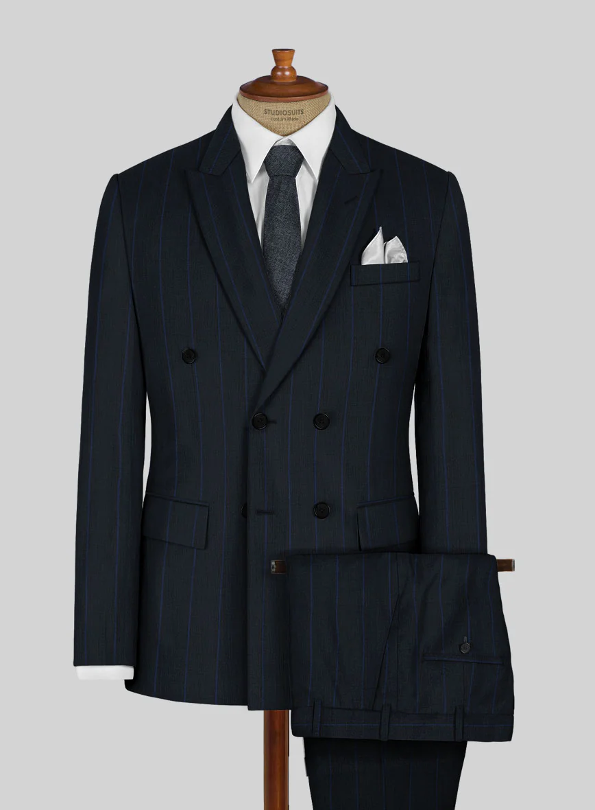 Napolean Rodrio Blue Wool Double Breasted Suit - Image 2