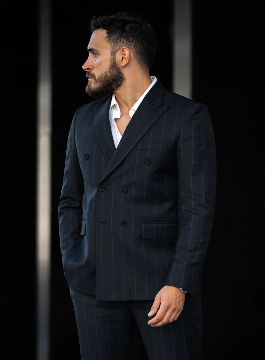 Napolean Rodrio Blue Wool Double Breasted Suit - Image 3
