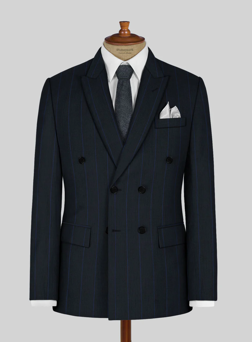 Napolean Rodrio Blue Wool Double Breasted Suit - Image 4