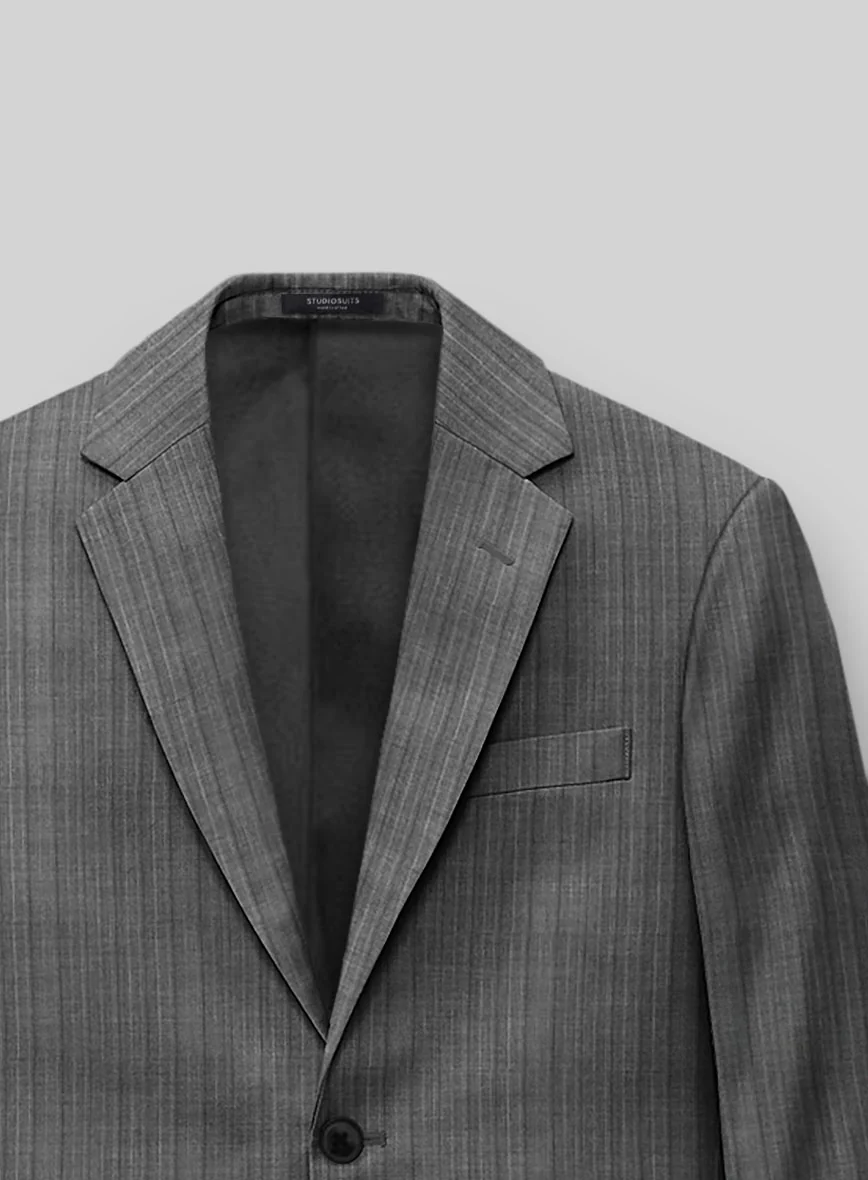 Napolean Romulo Stripe Gray Wool Jacket - Image 3